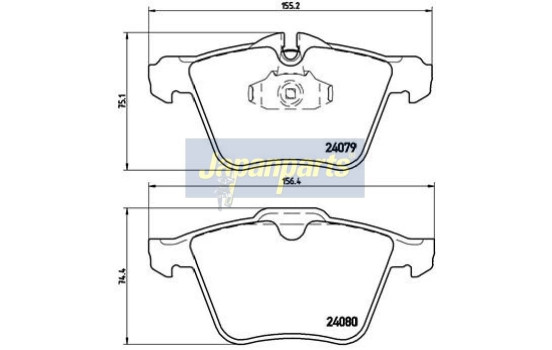 Brake Pad Set, disc brake PA-0341AF Japanparts, Image 2