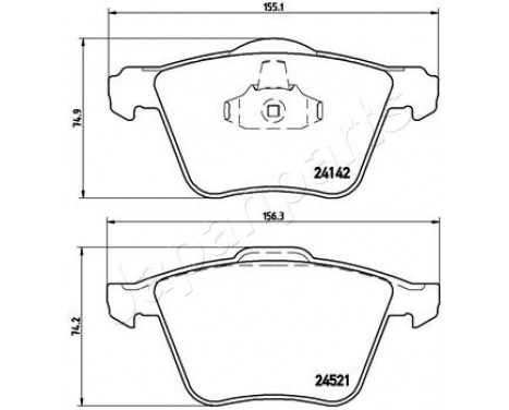 Brake Pad Set, disc brake PA-0349AF Japanparts, Image 2