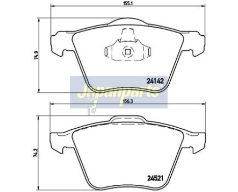 Brake Pad Set, disc brake PA-0349AF Japanparts, Image 2