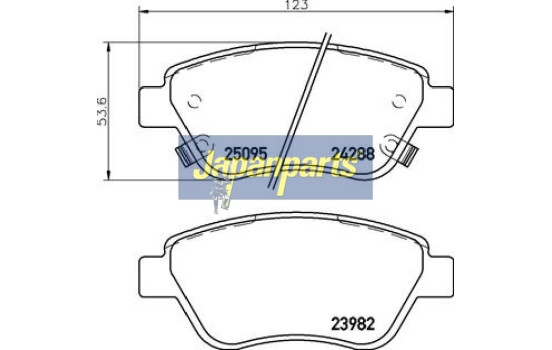 Brake Pad Set, disc brake PA-0400AF Japanparts, Image 2