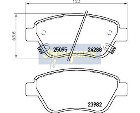 Brake Pad Set, disc brake PA-0400AF Japanparts, Image 2