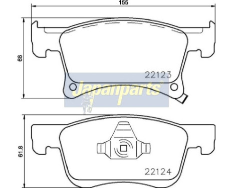 Brake Pad Set, disc brake PA-0401AF Japanparts, Image 2