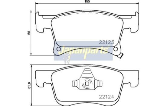Brake Pad Set, disc brake PA-0401AF Japanparts, Image 2