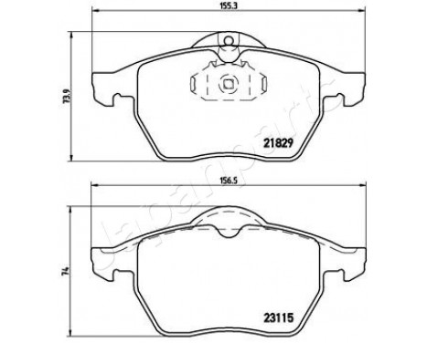 Brake Pad Set, disc brake PA-0404AF Japanparts, Image 2