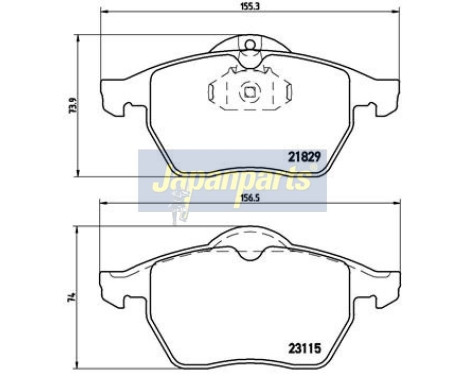 Brake Pad Set, disc brake PA-0404AF Japanparts, Image 2