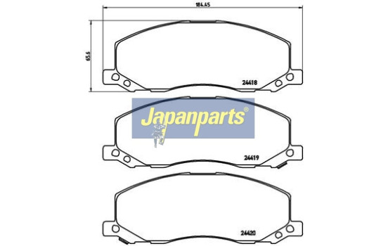 Brake Pad Set, disc brake PA-0405AF Japanparts, Image 2