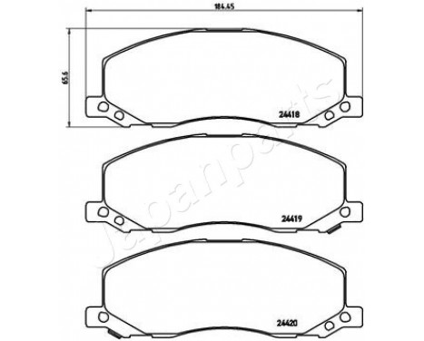 Brake Pad Set, disc brake PA-0405AF Japanparts, Image 2