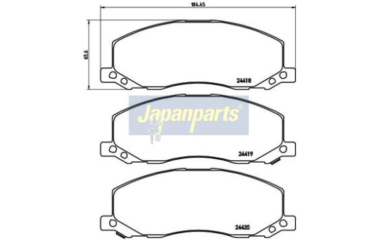 Brake Pad Set, disc brake PA-0405AF Japanparts, Image 2