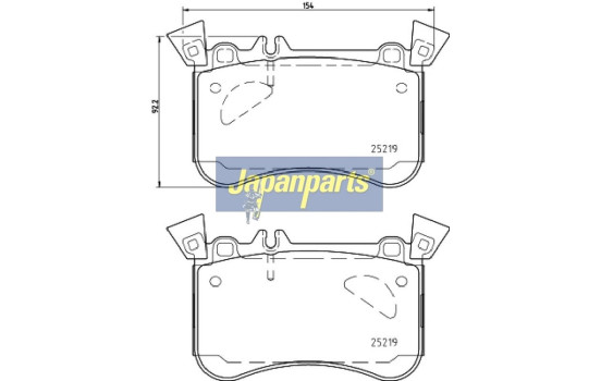 Brake Pad Set, disc brake PA-0504AF Japanparts, Image 2