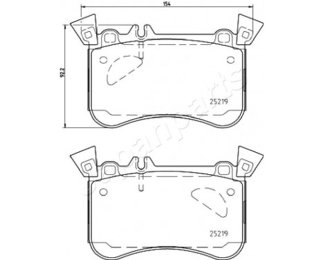 Brake Pad Set, disc brake PA-0504AF Japanparts, Image 2