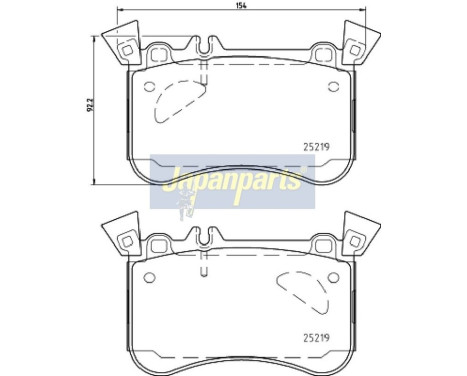 Brake Pad Set, disc brake PA-0504AF Japanparts, Image 2