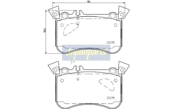 Brake Pad Set, disc brake PA-0504AF Japanparts, Image 2