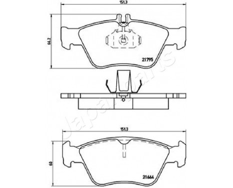 Brake Pad Set, disc brake PA-0508AF Japanparts, Image 2