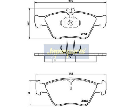 Brake Pad Set, disc brake PA-0508AF Japanparts, Image 2