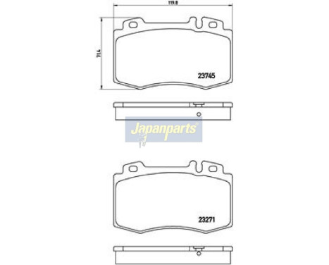 Brake Pad Set, disc brake PA-0510AF Japanparts, Image 2