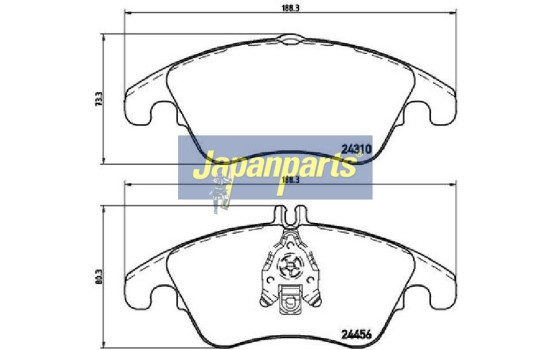 Brake Pad Set, disc brake PA-0513AF Japanparts, Image 2