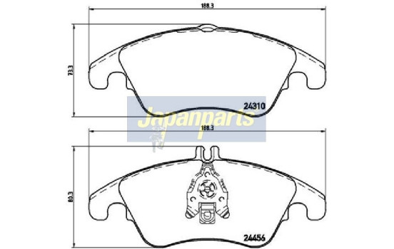Brake Pad Set, disc brake PA-0513AF Japanparts, Image 2
