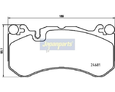 Brake Pad Set, disc brake PA-0517AF Japanparts, Image 2