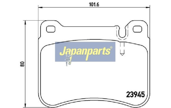 Brake Pad Set, disc brake PA-0519AF Japanparts, Image 2