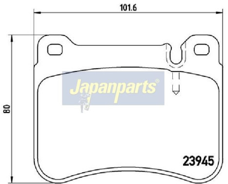 Brake Pad Set, disc brake PA-0519AF Japanparts, Image 2