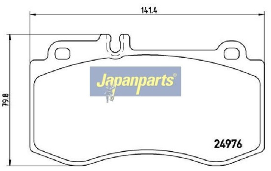 Brake Pad Set, disc brake PA-0522AF Japanparts, Image 2