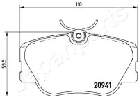 Brake Pad Set, disc brake PA-0525AF Japanparts