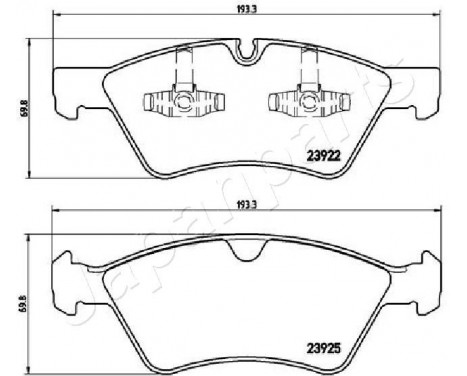 Brake Pad Set, disc brake PA-0528AF Japanparts, Image 2