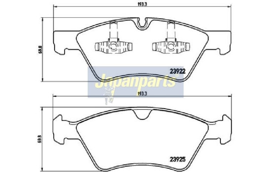 Brake Pad Set, disc brake PA-0528AF Japanparts, Image 2