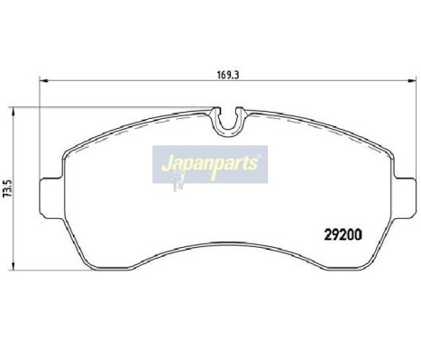 Brake Pad Set, disc brake PA-0539AF Japanparts, Image 2