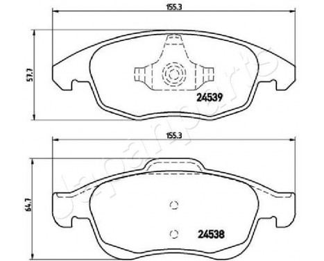 Brake Pad Set, disc brake PA-0603AF Japanparts, Image 2