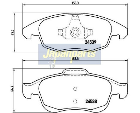 Brake Pad Set, disc brake PA-0603AF Japanparts, Image 2