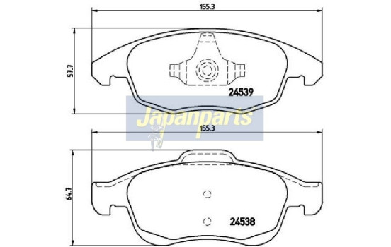 Brake Pad Set, disc brake PA-0603AF Japanparts, Image 2