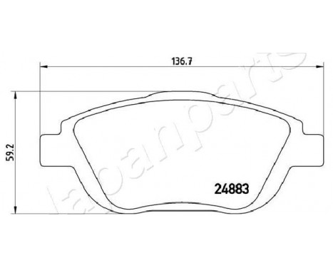 Brake Pad Set, disc brake PA-0608AF Japanparts, Image 2