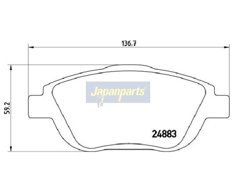 Brake Pad Set, disc brake PA-0608AF Japanparts, Image 2