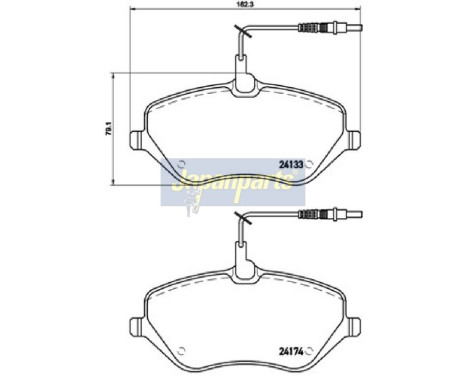 Brake Pad Set, disc brake PA-0619AF Japanparts, Image 2