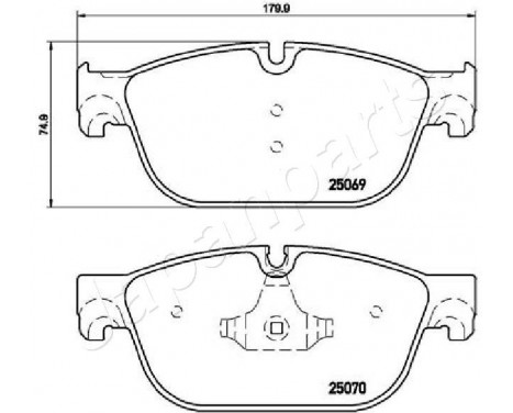 Brake Pad Set, disc brake PA-0620AF Japanparts, Image 2