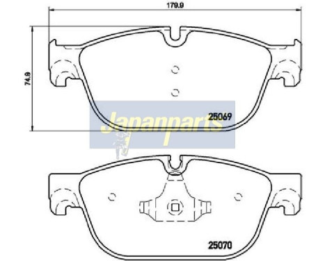 Brake Pad Set, disc brake PA-0620AF Japanparts, Image 2