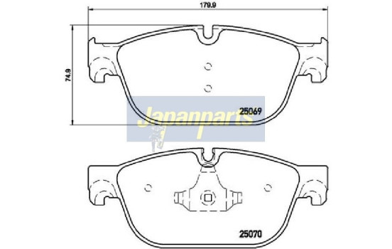 Brake Pad Set, disc brake PA-0620AF Japanparts, Image 2