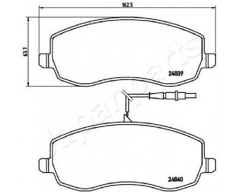 Brake Pad Set, disc brake PA-0621AF Japanparts, Image 2