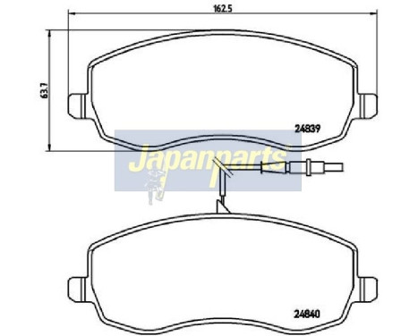 Brake Pad Set, disc brake PA-0621AF Japanparts, Image 2