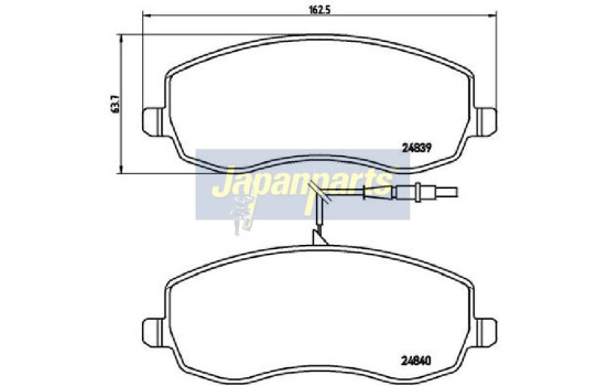 Brake Pad Set, disc brake PA-0621AF Japanparts, Image 2