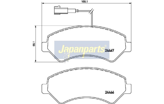 Brake Pad Set, disc brake PA-0625AF Japanparts, Image 2