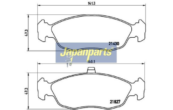 Brake Pad Set, disc brake PA-0633AF Japanparts, Image 2