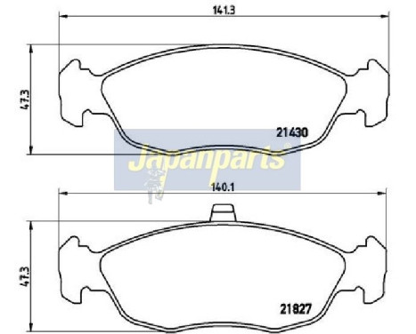 Brake Pad Set, disc brake PA-0633AF Japanparts, Image 2