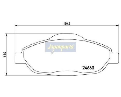 Brake Pad Set, disc brake PA-0644AF Japanparts, Image 2