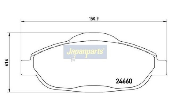 Brake Pad Set, disc brake PA-0644AF Japanparts, Image 2