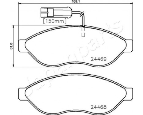 Brake Pad Set, disc brake PA-0655AF Japanparts, Image 2