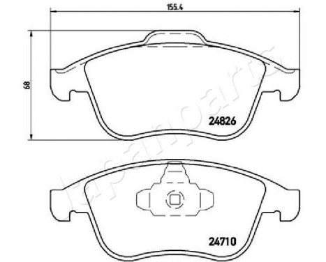 Brake Pad Set, disc brake PA-0704AF Japanparts, Image 2