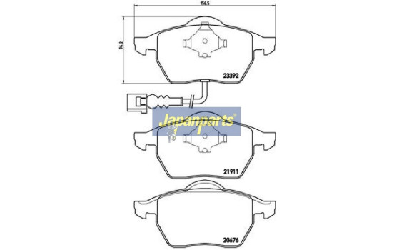 Brake Pad Set, disc brake PA-0906AF Japanparts, Image 2