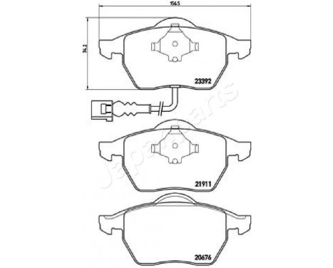 Brake Pad Set, disc brake PA-0906AF Japanparts, Image 2